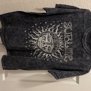 Sublime Charcoal Sun Graphic Crewneck Sweater
